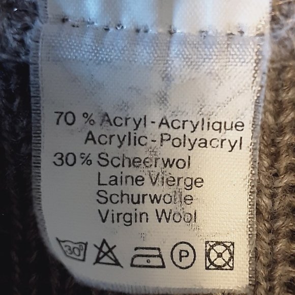 Vintage Men's Tan Brown Grandpa Wool Blend Zippered Sweater Cardigan | Large - Picture 15 of 15